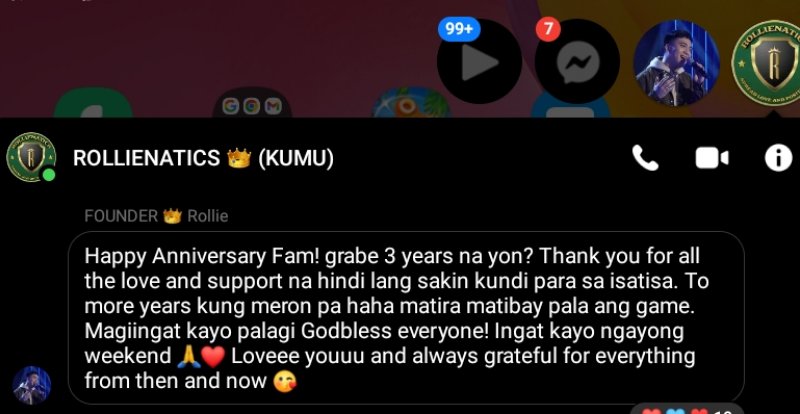 rollienatics's tweet photo. HAPPY ANNIVERSARY TO US! THANK YOU FOR 3 YEARS THAT WERE FULL OF LOVE AND INSPIRATION FOR EACH OF US. MORE MEMORIES TO TREASURE WITH YOU GUYS. I LOVE YOU AND THANK YOU FOR ALWAYS GIVING SUPPORT AND LOVE TO OUR DEAR @im_rollielasam 🥰👑💚 https://t.co/jN3CM4HeaC