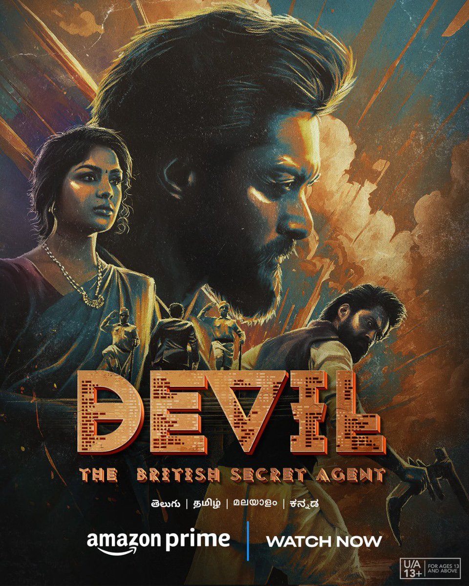 Dhananjayang's tweet photo. #Devilbritishsecretagent #Devil is an ambitious period film about a British secret agent and his mission. Well made with high production values. #Nandamurikalyanram & #Samyuktha were Good.
#Devil (Telugu) is a good watch in @PrimeVideoIN ๐ https://t.co/jIcrrMsOln