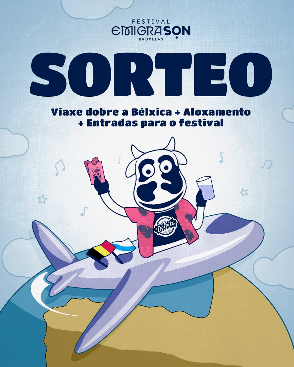 SORTEAMOS UNHA VIAXE DOBRE A BRUXELAS PARA ASISTIR AO <a href="/EmigraSon_/">Festival EmigraSON</a> ✈️🇧🇪

Queremos que a #XenteDeleite goce do festival galego no estranxeiro e por iso sorteamos unha viaxe dobre para vivir a experiencia con todo incluído.

Participa facendo RT e seguindo as dúas contas 🤩