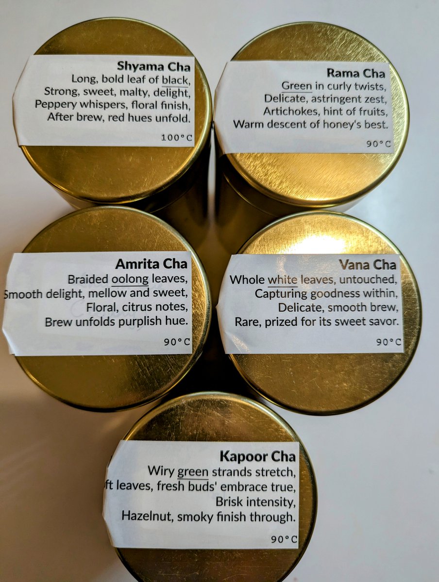 I've been trying out a ton of #MadeInIndia #WholeLeafTea lately and have curated three collections. 

The first collection is called 'Sacred Buds'. Each tea in this collection is named after various Tulsi varieties in India. This collection is designed to be enjoyed throughout