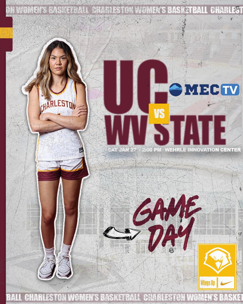 🏀 It’s a BIG ONE here in the Capital City this afternoon!! Charleston will face the West Virginia State Yellow Jackets 🐝 

🆚 West Virginia State
📍 Charleston, WV
⌚️ 2:00 PM
📊admin.ucgoldeneagles.com/sidearmstats/w…
📺mountaineast.tv

#WingsUp