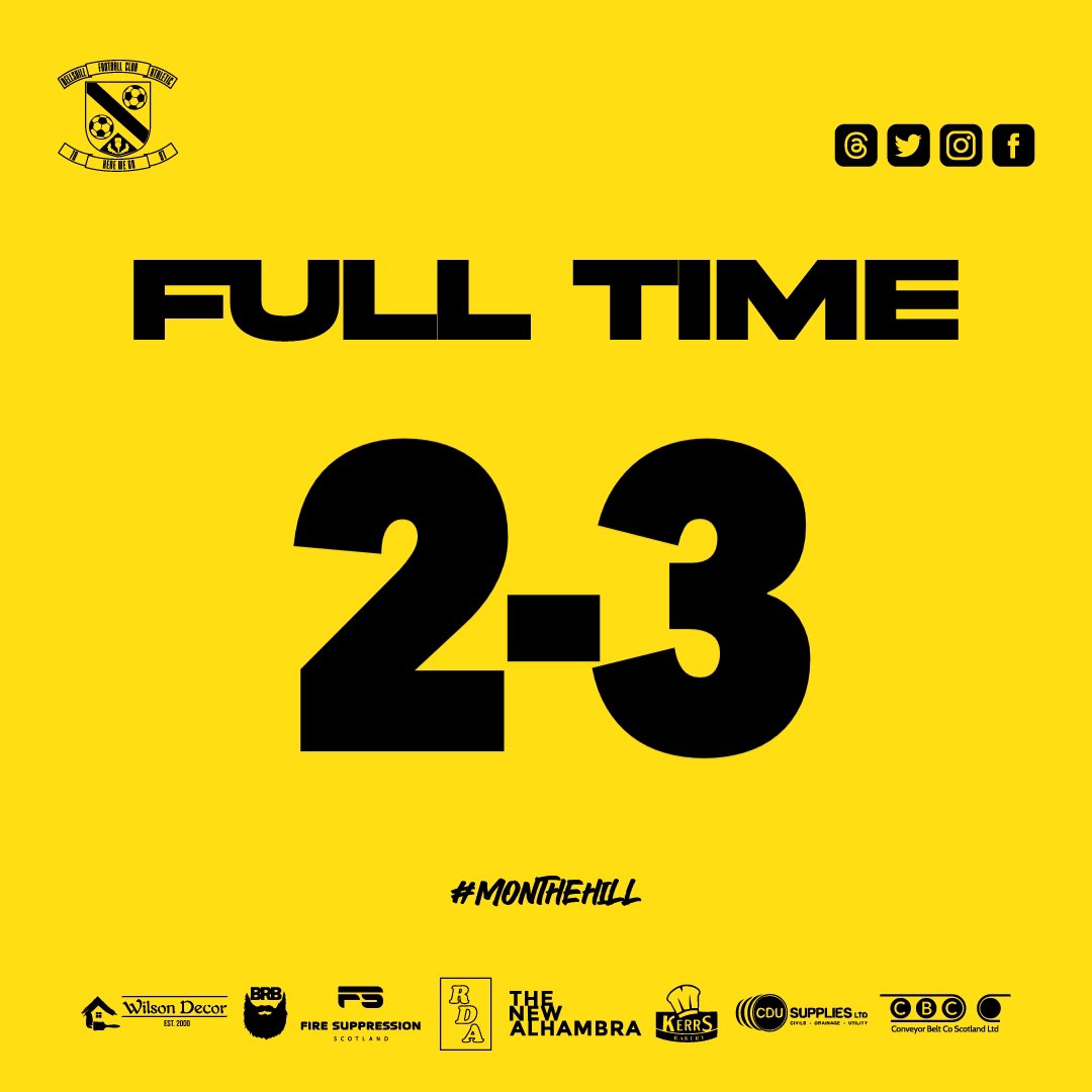 FULL TIME!

West Park United 2 Bellshill Athletic 3

Stewart, Fraser and Markey give us a huge win! 

#MonTheHill