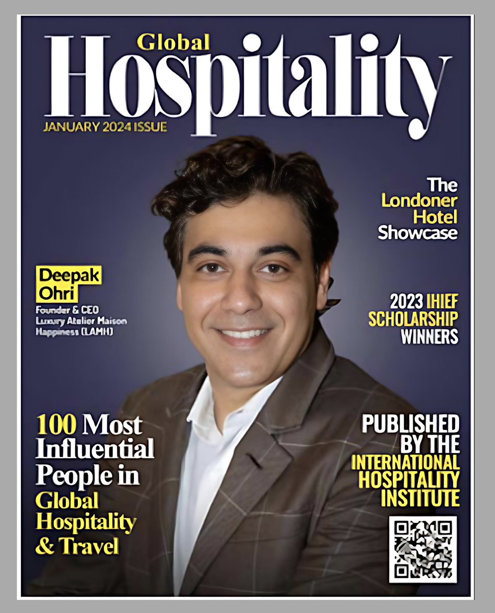 Congratulations <a href="/DeepakOhri/">Deepak Ohri</a> for being recognized among 100 Most Influential People in Hospitality and Travel. May your success inspire others to push their boundaries, foster innovation and embrace the spirit of exploration. #Entrepreneurship #entrepreneurshipeducation