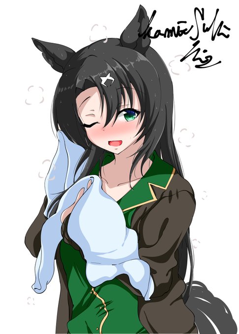 【ウマ娘】
パジャマクラちゃん+髪おろしクラちゃんが最強だという絵を描きました 