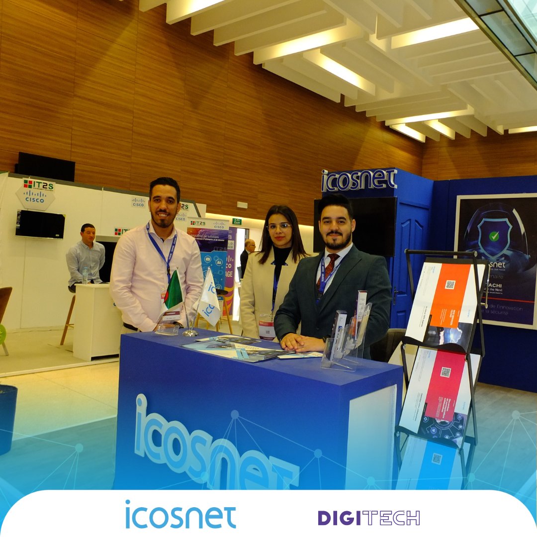 icosnet1's tweet photo. ICOSNET 𝐒𝐏𝐎𝐍𝐒𝐎𝐑 𝐂𝐋𝐎𝐔𝐃 de la 4éme édition du plus grand salon du digital et Technologie en Algérie Digitech du 𝟐𝟕-𝟐𝟗 𝐉𝐚𝐧 𝟐𝟎𝟐𝟒 à Eshra Alger
Venez échanger avec notre équipe au niveau de notre stand 𝐃𝟗 pour découvrir nos dernières nouveautés🗓️

#Icosnet https://t.co/44VVVGd2FZ
