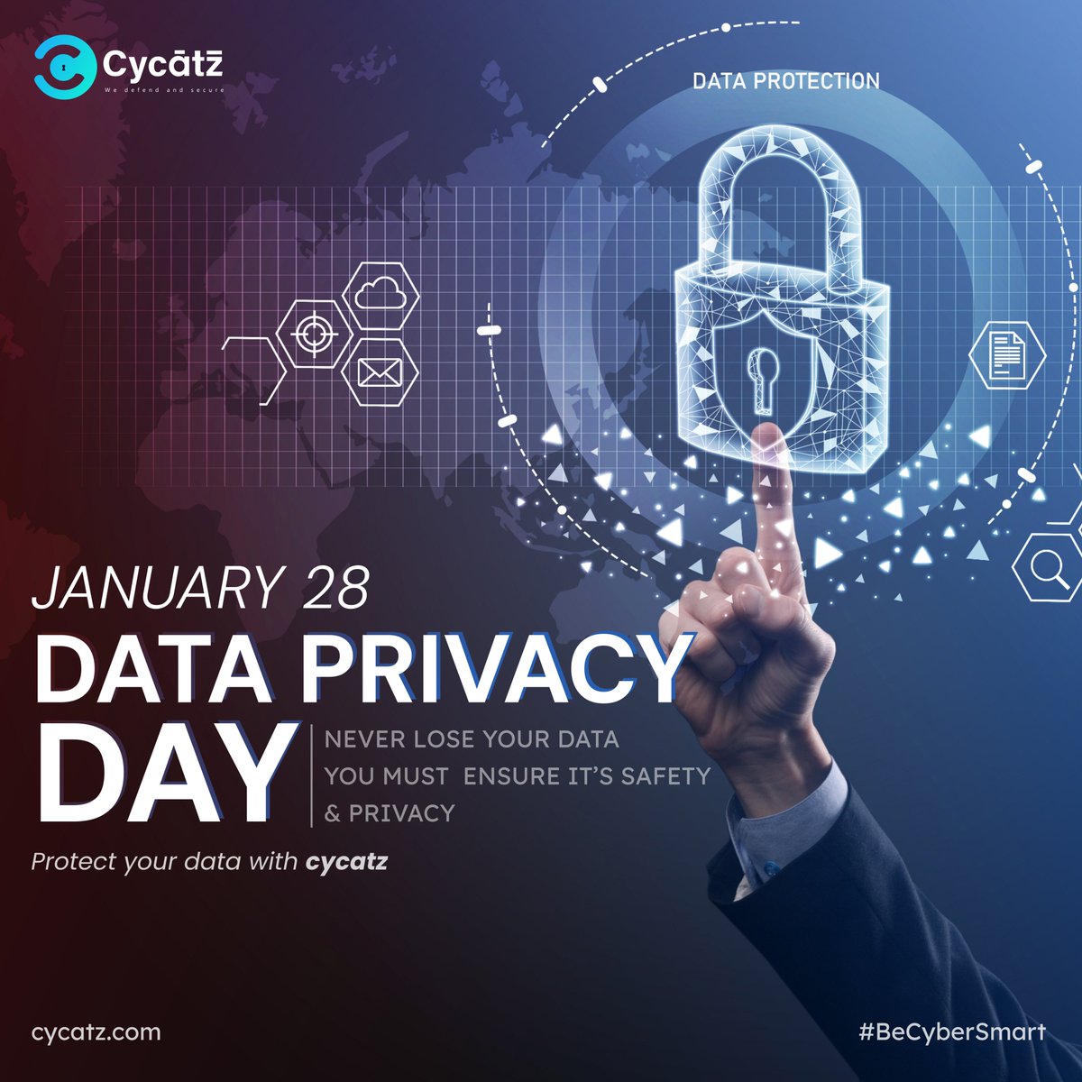 #CyCatz #Cybersecurity🔐Happy Data Privacy Day! 🌐🛡️Protecting your data is our priority! Let's champion digital privacy together.  Embrace secure practices, stay vigilant, and empower yourself in the digital realm.
 #DataPrivacyDay #CyberSecurity #Privacy #SecureDigitalFuture