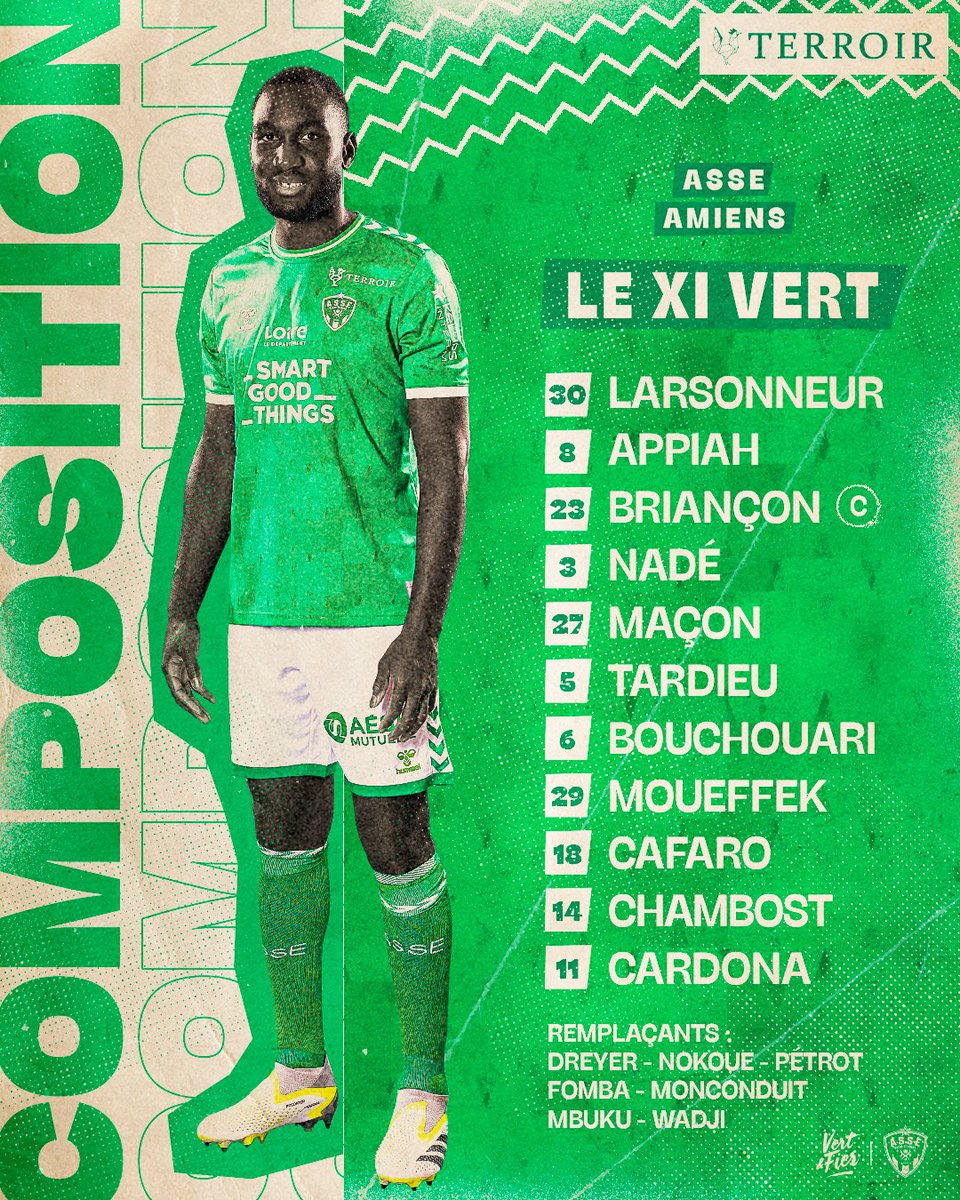 ASSEofficiel's tweet photo. 👥 Les XI Verts qui débutent cet #ASSEASC !
Un seul changement à noter, avec le retour de Mathieu Cafaro ! 👊💚