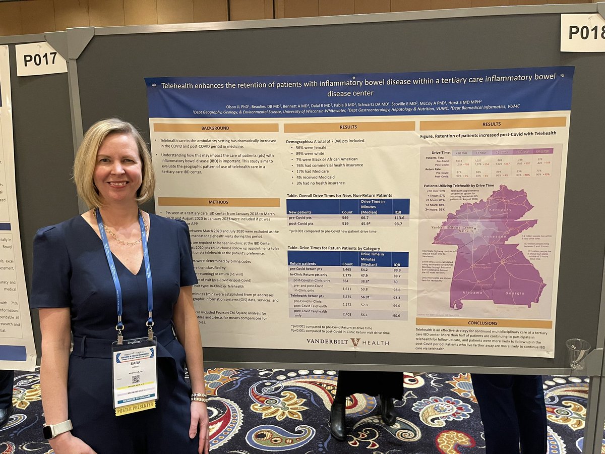 Excited to present our data showing improved pt retention for patients with IBD using Telehealth! #CCCongress24 @VUMCibd @VUMC_GI