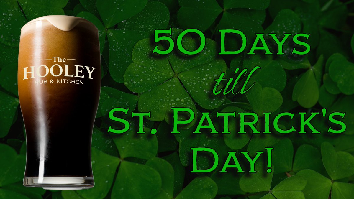 The countdown is on!! Stop in for some Irish Egg Rolls, Reubens, Boxty, and/or a Pint to celebrate! ☘️ TheHooley.com