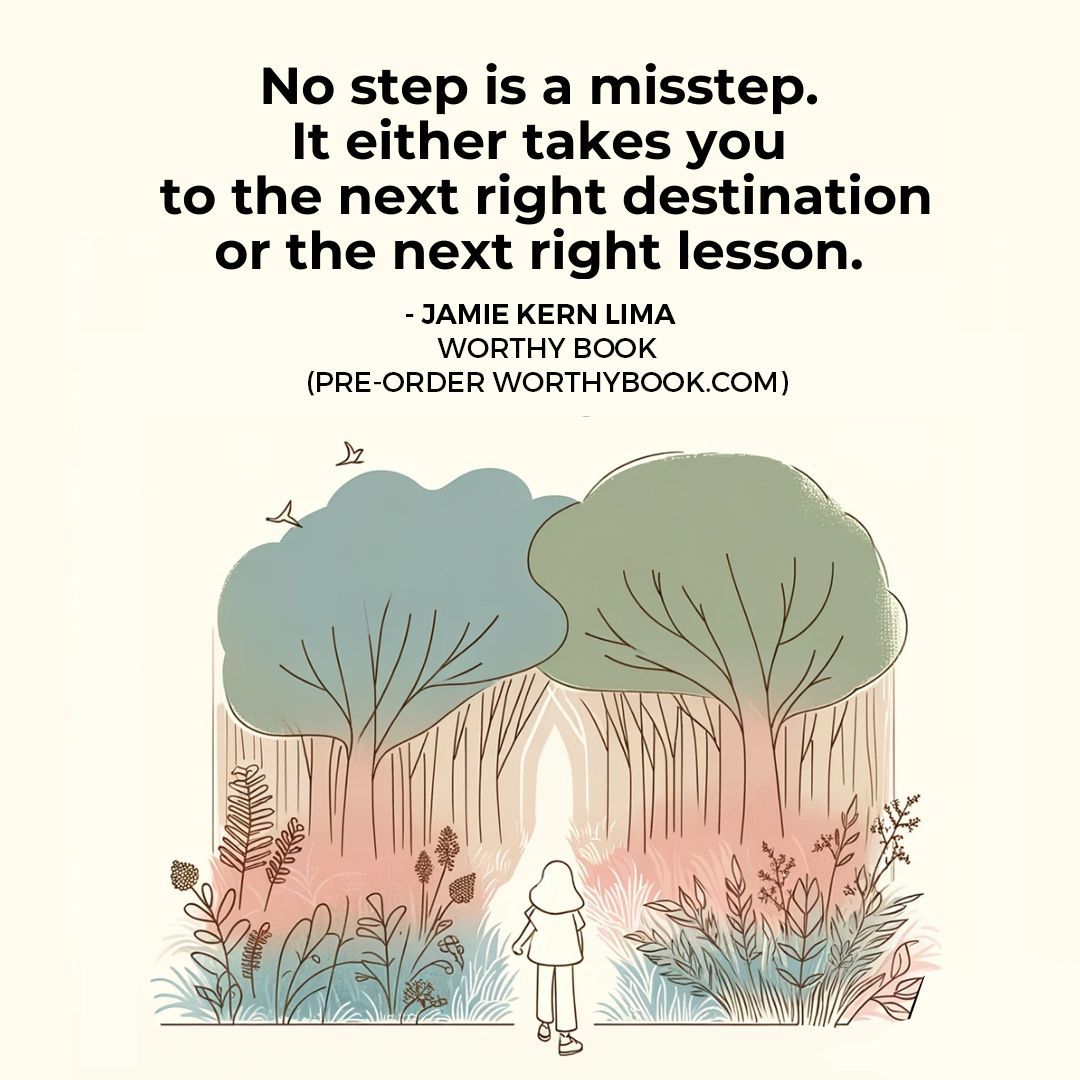 Trust that your challenges hold lessons, your detours will lead to discoveries, and every step you take is a necessary progression toward your dream life.💃🏼💫

#JamieKernLima #WORTHY #JKL #WorthyBook #WorthyNation #WorthyWorld #YouAreWorthy #WorthyCircles