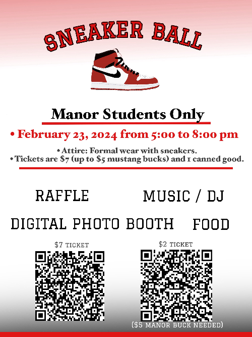 Manor Mustangs! Come join the fun on February 23rd at the Sneaker Ball. Tickets are on sale now at the Manor Bucks Store. #PPSShin