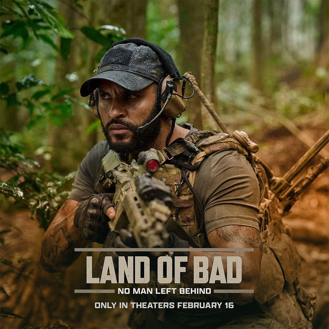 PicturesPVR's tweet photo. Buckle up for an action-packed experience in the #LandOfBad! 🪖🎬 Helmets on, and join the gang.
Coming to cinemas on Feb 16!
.
.
.
#LandOfBadMovie #RussellCrow #LiamHemsworth #LukeHemsworth #MiloVentimiglia #PVRINOXPictures https://t.co/vrQRbjw6tG