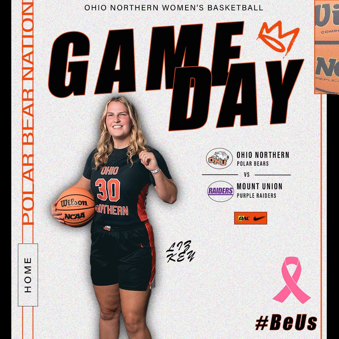 IT’S GAMEDAY!! 🩷🎗️

🆚 Mount Union  
🏟 King Horn Sports Center
⏰ 2:00PM  
💻 m.youtube.com/watch?v=PEpsvG… 

#GoBears #BeUs
