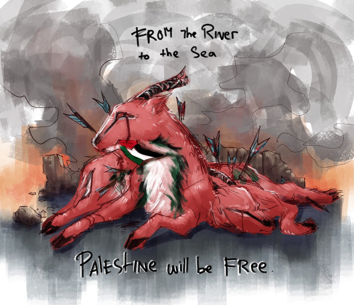Sandw1chSlay3r's tweet photo. mourn the dead and fight like HELL for the living. i believe there will be a dawn where lalestine is finally free 🇵🇸
#CeasefireNOW #FreePalestine https://t.co/sWQuZdYqqS