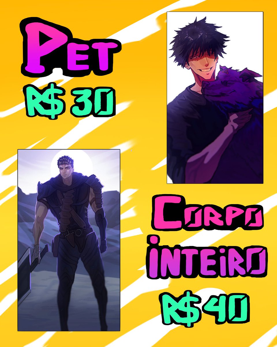 Nickdigitalart's tweet photo. 🧐 COMMISSIONS 🧐

🎴Pronto para uma nova arte para seu perfil? so me chamar na DM✨

SERÁ UM PRAZER 😁

#commissionsopen #Commission #illustration #digitalart #artedigital https://t.co/YVas2b0jV8