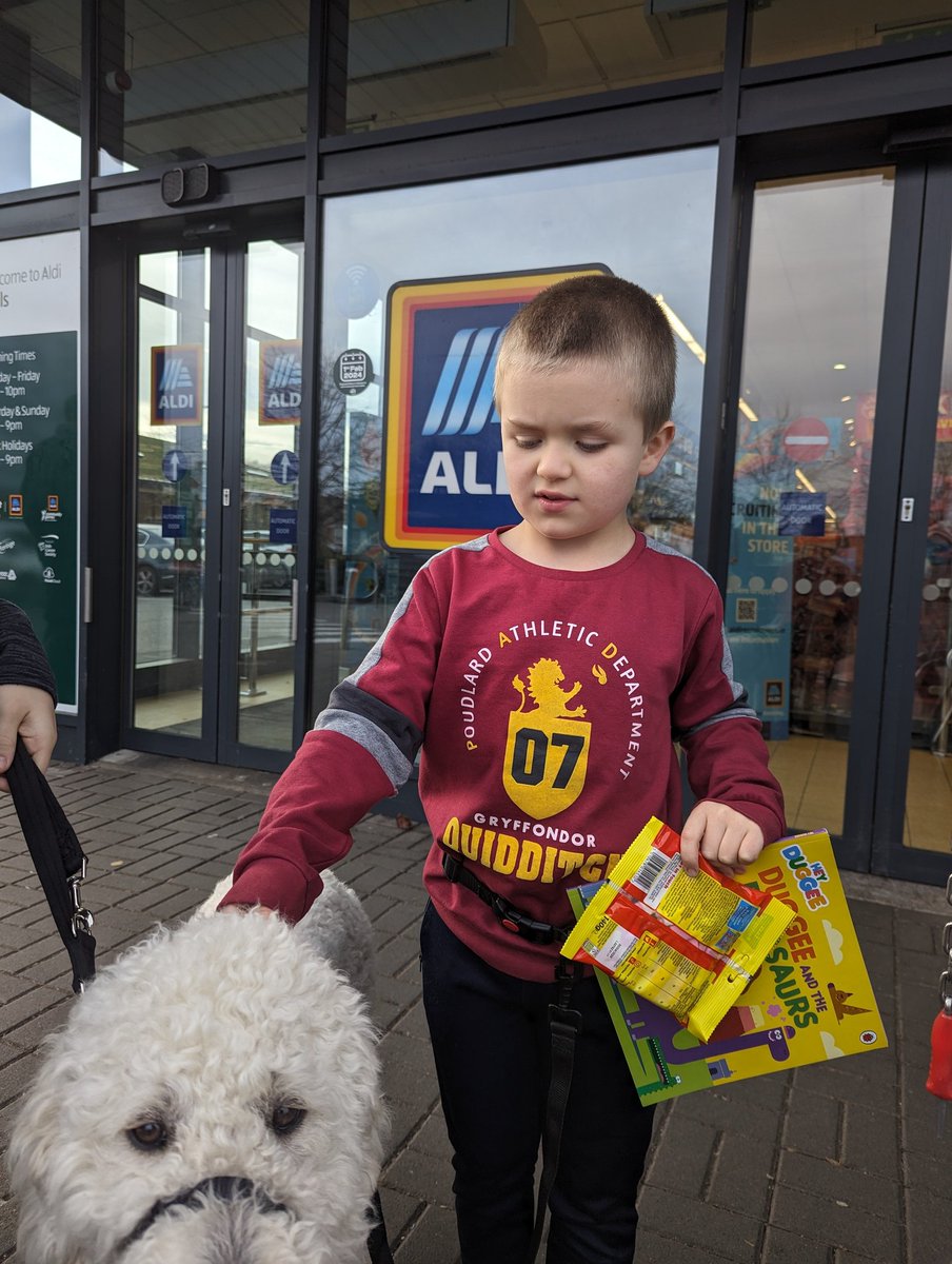 holymoses79's tweet photo. Lovely morning in Kells, Co Meath. Headed to @Aldi_Ireland and then into @_InsomniaCoffee. Emmett was incredible @mycaninecompani and the whole trip was lovely and stress free!! https://t.co/Fa7PhnnaY2