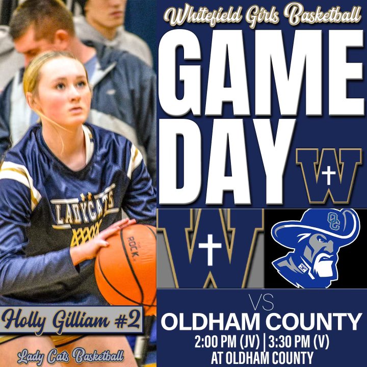 Whitefield Girls Basketball (@whitefield_gbb) on Twitter photo IT’S GAMEDAY‼️
Lady Cats (13-5) head to the 8th Region for a JV/V doubleheader against OC.
🆚 Oldham County
⏰ 2/3:30
📍 Oldham County
<a href="/WA_Wildcats/">Whitefield Athletics</a> IT’S GAMEDAY‼️
Lady Cats (13-5) head to the 8th Region for a JV/V doubleheader against OC.
🆚 Oldham County
⏰ 2/3:30
📍 Oldham County
<a href="/WA_Wildcats/">Whitefield Athletics</a>