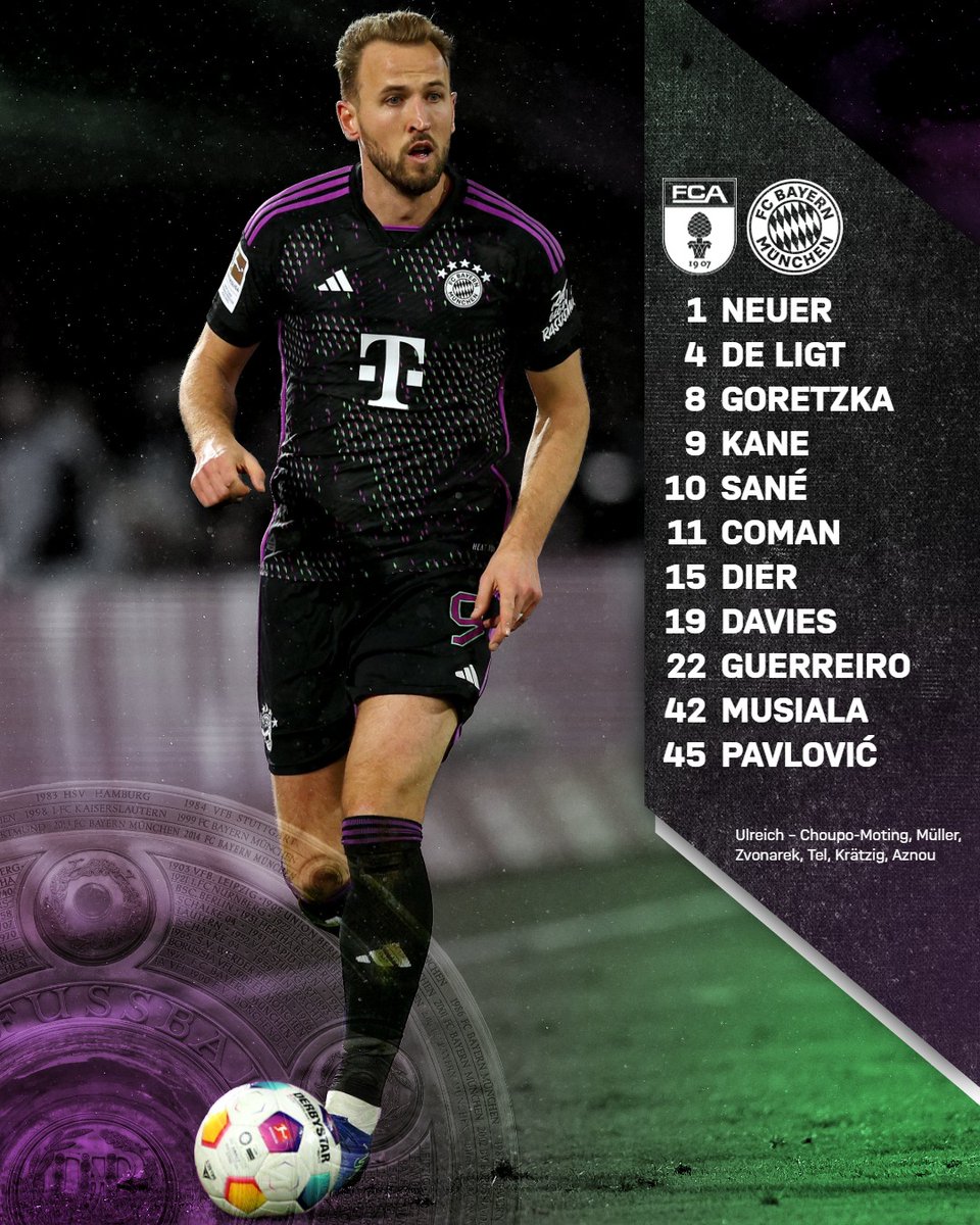 FCBayernEN's tweet photo. 𝐒𝐭𝐚𝐫𝐭𝐢𝐧𝐠 𝐗𝐈 🆚 @FCA_World

#packmas #FCAFCB https://t.co/anVjyUufGR