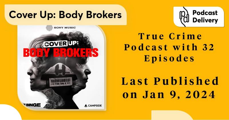 PodcastDelivery's tweet image. Get into Cover Up, a riveting journey into the shadows of deceit and power abuse hosted by @afantz. The latest season, Body Brokers, investigates how a small-town funeral homeowner and her elderly mother got into the shadowy world of body dealing #podcastdelivery