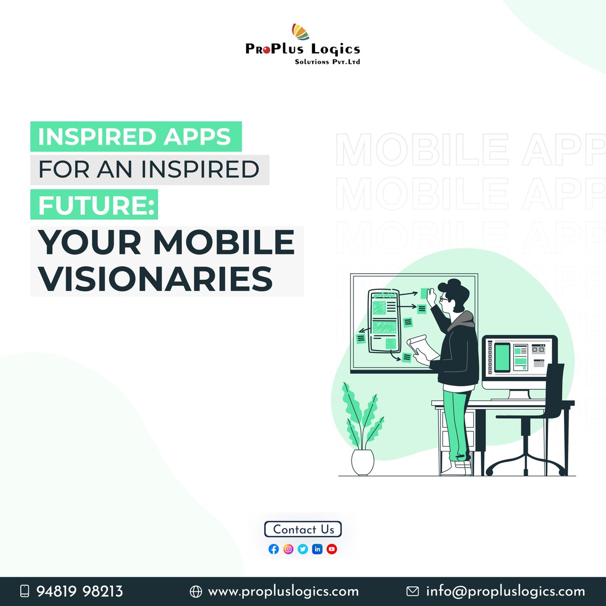 propluslogics's tweet image. ProPlus Logics is offering free consultations to help you brainstorm, strategize, and develop your dream app. DM us to book yours today!

🌐 Check our Website: propluslogics.com
📞 Contact Us: 94819 98213

#freeconsultation #mobileappguide #propluslogics #mobileapplaunch