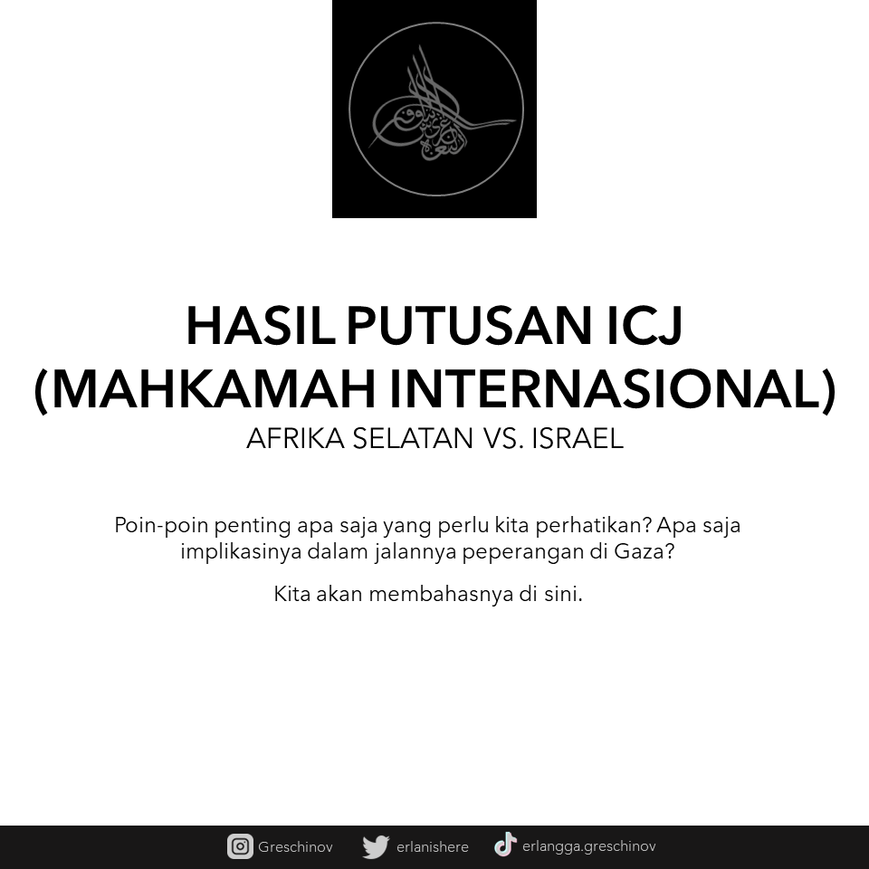 PENGUMUMAN PENTING
Hasil putusan awal Mahkamah Internasional terhadap Israel sudah dikeluarkan kemarin.
Apa saja yang perlu diperhatikan?
Apa saja yang harus dilakukan pejuang #julidfisabilillah setelah ini?
(A thread)