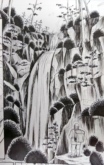 滝!
エロ漫画の背景だよ! 