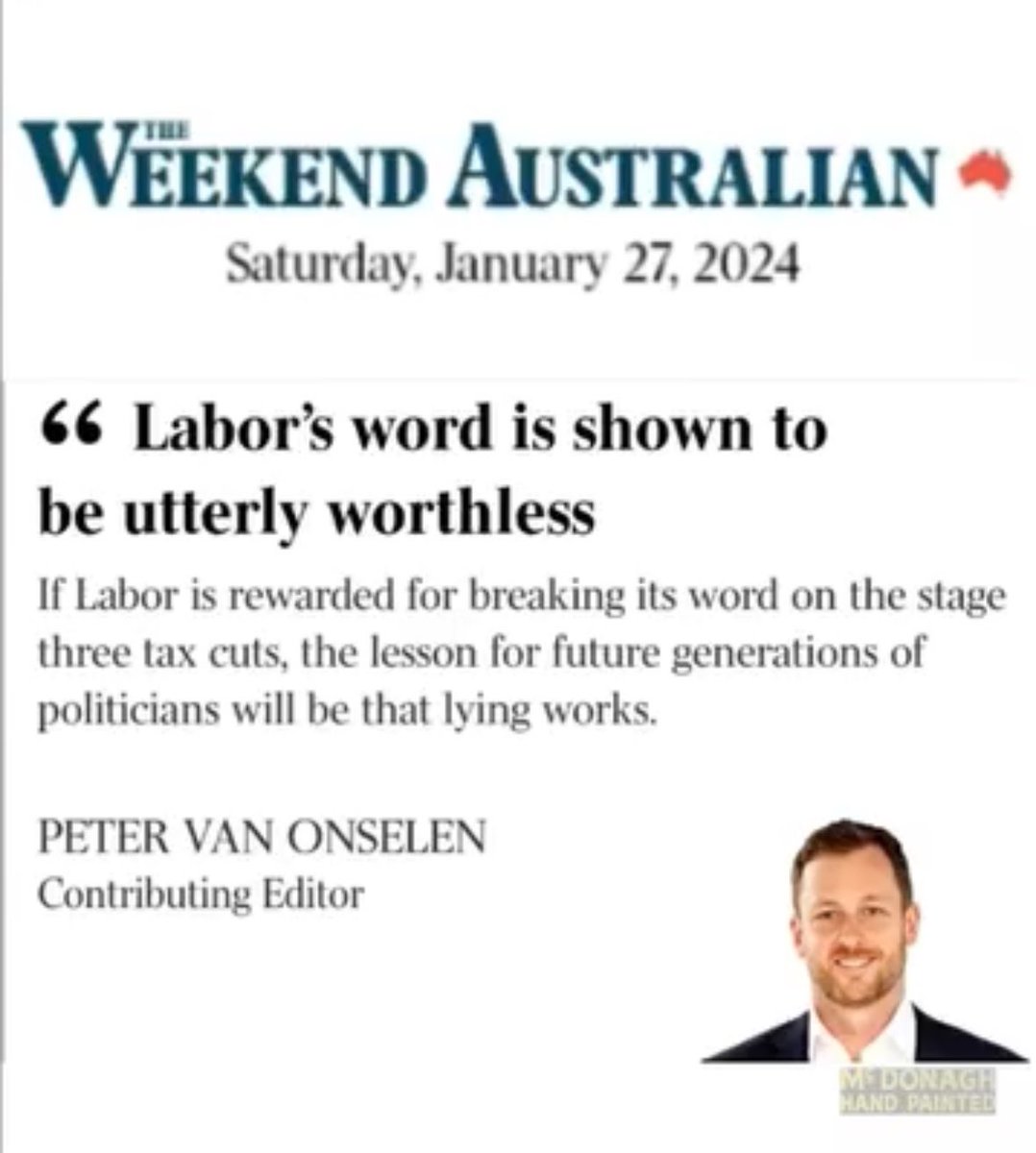 PeterWMurphy1's tweet photo. I forgot Peter van Onselen was still about because he blocked most of us on Twitter a couple of years ago (when he was defending Christian Porter). van Onselen is now nothing more than a NewsCorp propagandist. #auspol #taxation #Stage3TaxCuts https://t.co/peP8KlhQAn