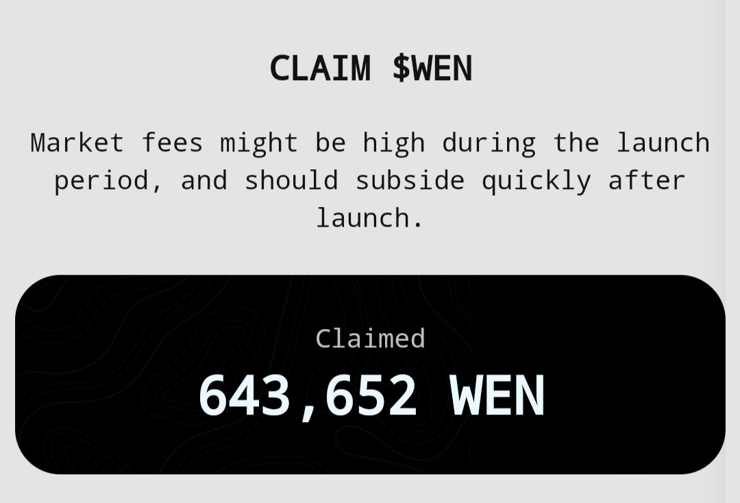Mmmmm, nice bonus, I’ll go check from other addresses, did you receive $WEN?

#WEN #SOL #JUPITER #Airdrop