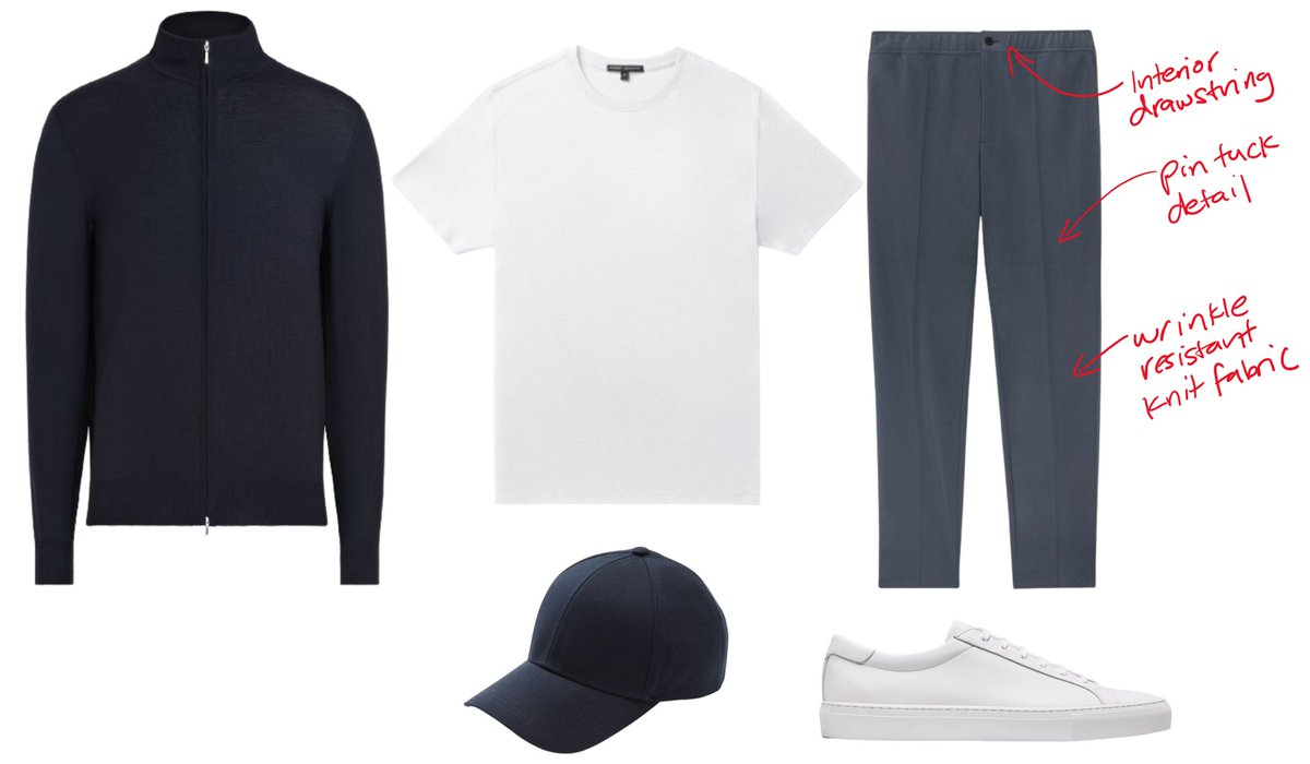 Another example of some casual elegance for the weekend - check out these pin tuck style trousers (again from Club Monaco). 

The pin tuck detail adds a touch of refinement, but they are also in a drawstring style and the knit fabric is wrinkle resistant.