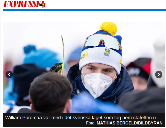 jorgenponder's tweet photo. This may the only authentic picture in existence of a person with a both a mask, and a Swedish flag on the cap. Thanks, cross country skier William Poromaa! https://t.co/P88dFNFSXe