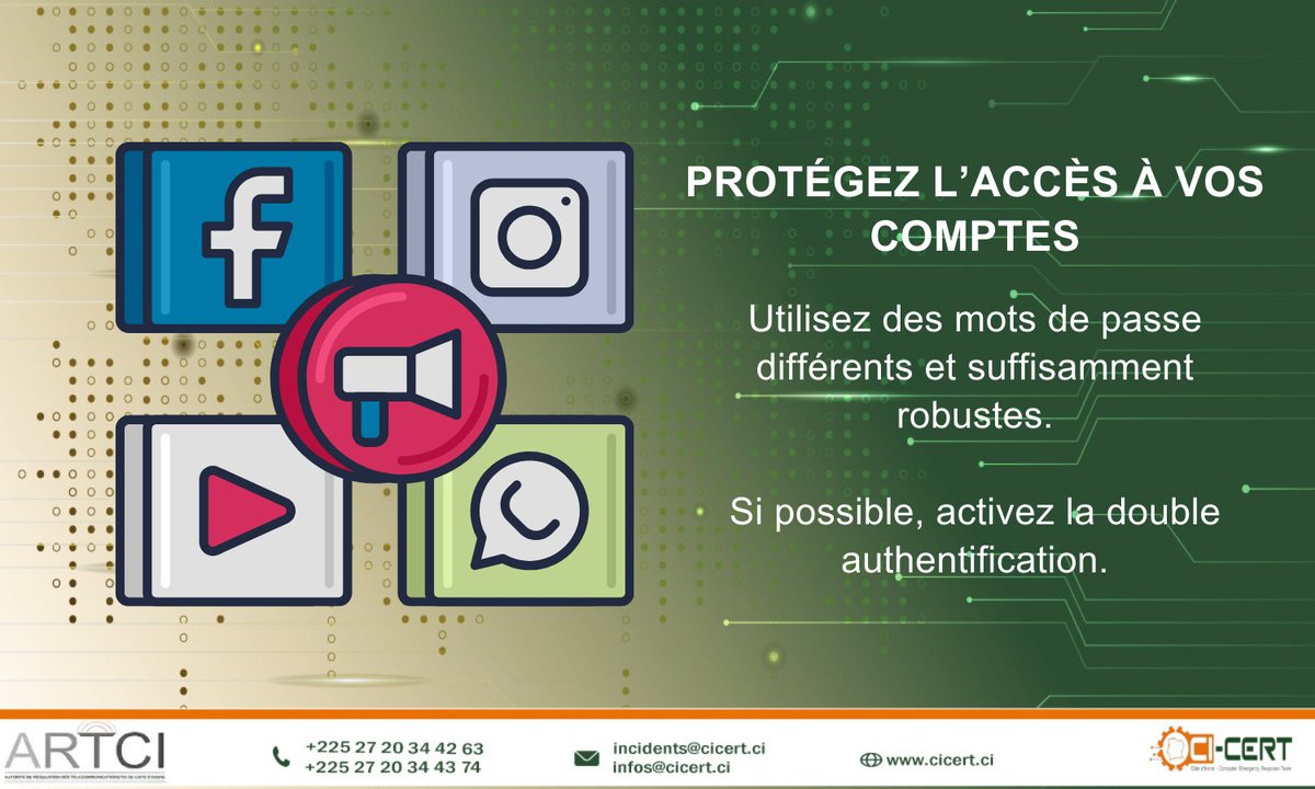 Renforcez votre sécurité en ligne en activant la double protection!! #CyberCAN23 #CICERT #Cybersecurite #LaCANLaPlusChic