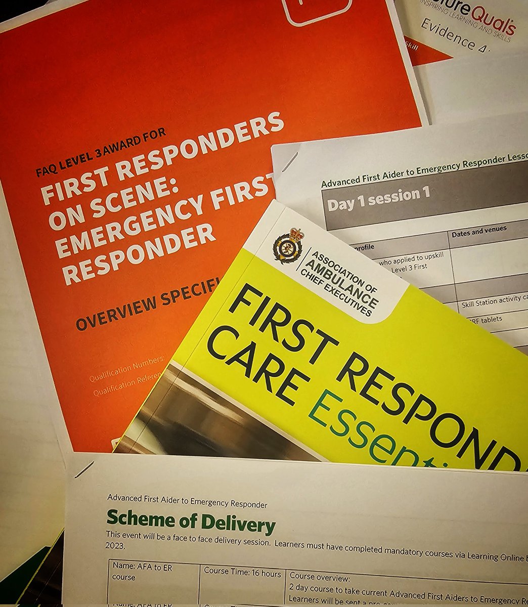 We have a number of our trainers getting set up for the full rollout of the SJA Emergency Responder role this weekend. The ER role will replace our AFA role as we continue to award our people the Level 3 @futurequals #FROS Emergency First Responder qualification.