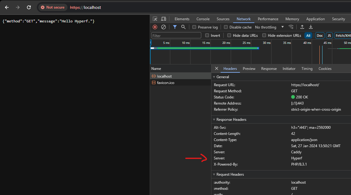 leocavalcante's tweet image. Ok, so... after some tricks we got @HyperfLand running inside #FrankenPHP&apos;s @CaddyServer 
- [ ] Not in worker mode *yet*
- [ ] No @PHPSwoole Coroutines *yet*
Let&apos;s dig a little more.

#php #phpc