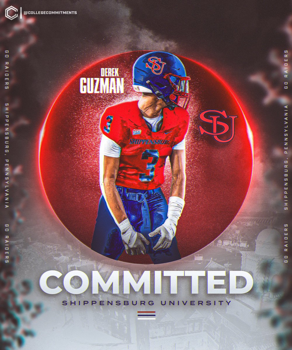 I'm blessed to announce that I will be continuing my athletic and academic career in football at Shippensburg University! I want to thank my family, friends, and coaches who have helped me on this path. I also want to thank the Lord without Him, none of this would be possible!
