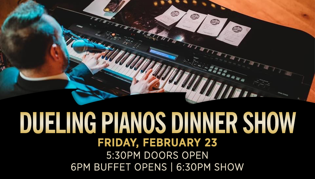 The Flying Ivories are back again February 23! Join us for a buffet dinner and an all-request dueling piano show that's part music, part comedy and all fun. $75 Presale Tickets on sale now. Includes tax & gratuity. Eventbrite fees apply. Buy now: brnw.ch/21wGrDv