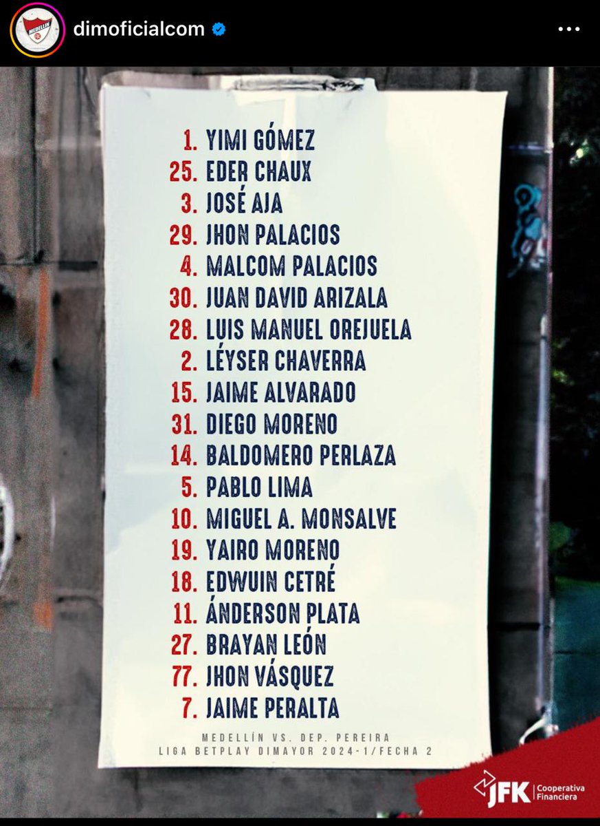 JuanAristiAngel's tweet image. Concentrados del @DIM_Oficial y viajeros del @DeporPereiraFC para juego hoy sábado 27 de enero desde 8:20 pm en @EstadioAtanasio (Medellín) por #Fecha2 de @LigaBetPlayD I del 2024 de @Dimayor, transmite @alrojovivodim de @ondas1350am y #LaPoderosa 106.6 FM, narra @elgeneral1350.