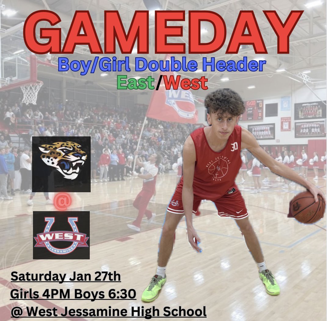 🏀 GAMEDAY
🗓️ Saturday Jan 27th 
🆚 East Jessamine
📍 West Jessamine High School
⚠️ Boy/Girl Doubleheader 
🕰️ Girls 4PM Boys 6:30PM

Don’t forget Raising Cane’s; 551 Keene Centre Dr will donate 15% to the Colts 🏀 today if you mention the fundraiser when ordering.
#GoColts