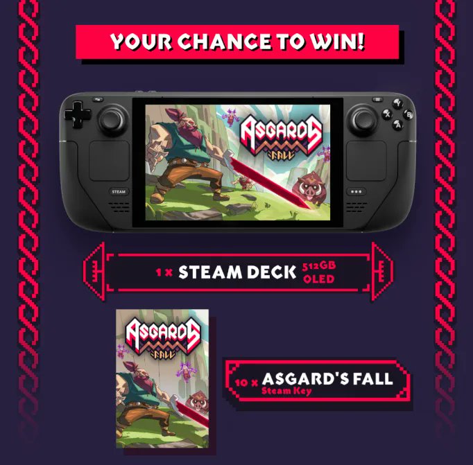 Guess what?👀 It's not just the game dropping today!

To celebrate the launch of Asgard's Fall: Origins we have something special for you! Grab the chance to win either a Steam deck or a key for the game!🔥

bit.ly/3HBW7fQ

See you in Asgard!⚔️

#AsgardsFall #Sweepstakes