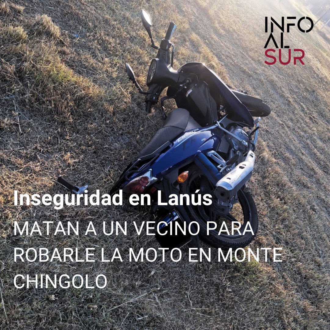🚨MATAN A UN VECINO PARA ROBARLE LA MOTO EN LANÚS🚨

En la madrugada del 27 de enero Maximiliano Rojas (22), fue interceptado cuando se dirigía a su trabajo, los delincuentes lo balearon y se dieron a la fuga.

Conocé todos los detalles en Info AL Sur👇🏼
infoalsur.com.ar/noticias/13-ma…
