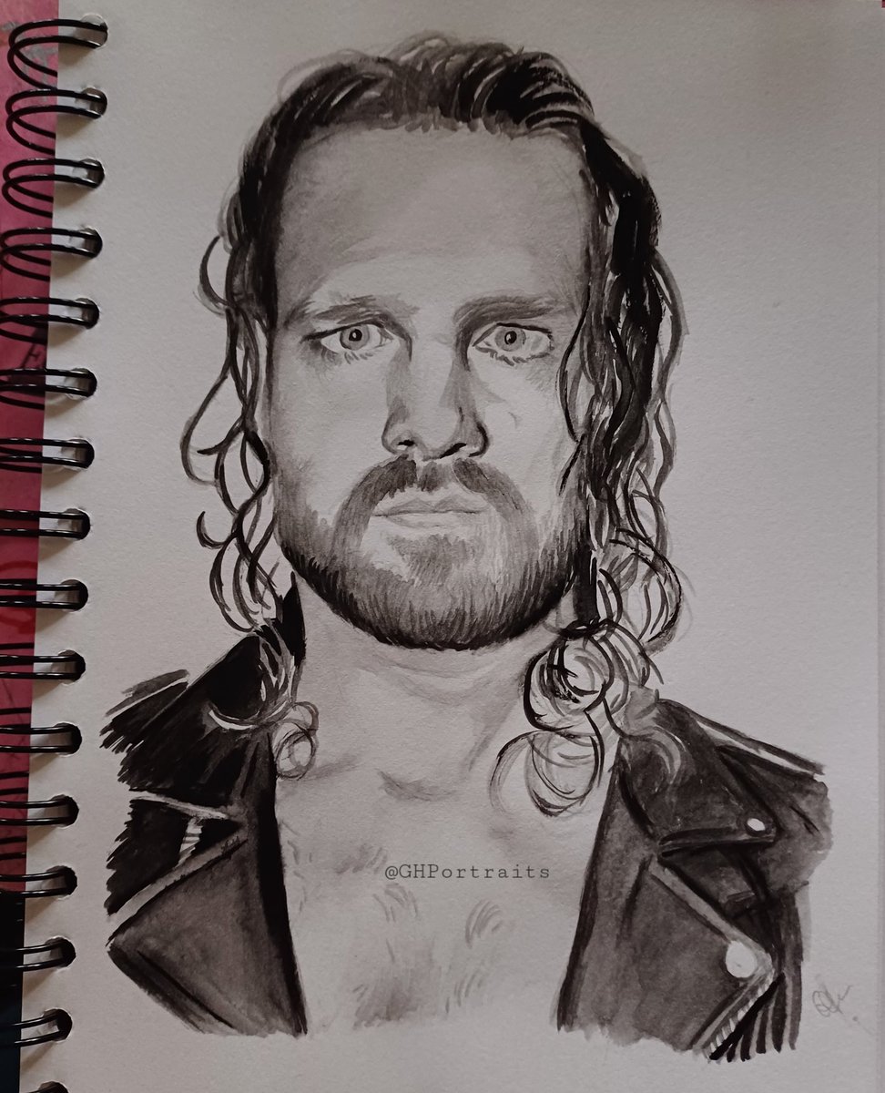 My watercolour piece of 'Hangman' Adam Page➰️ Love him❤️ (Photo by @Brainbuster__ 📸 for reference) #hangmanpage #adampage #hangmanadampage #cowboyshit #allelite #aew #allelitewrestling #wrestling #wrestler #wrestlingart #fanart #art #pencillines #blackandgrey #myart