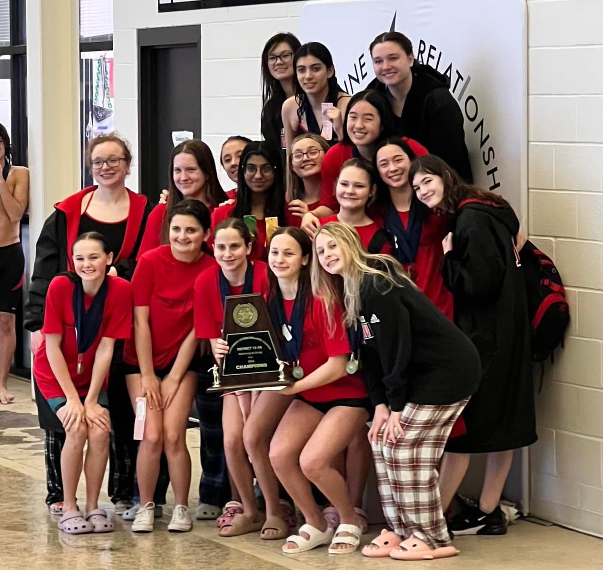 DiveLojo's tweet photo. Congrats to our lojo swim and dive team for being  district champs and to Maria Faoro for taking down the diving blue ribbon (again, because that’s all she knows!!!) #lovejoy https://t.co/oxkHIqDGZ5