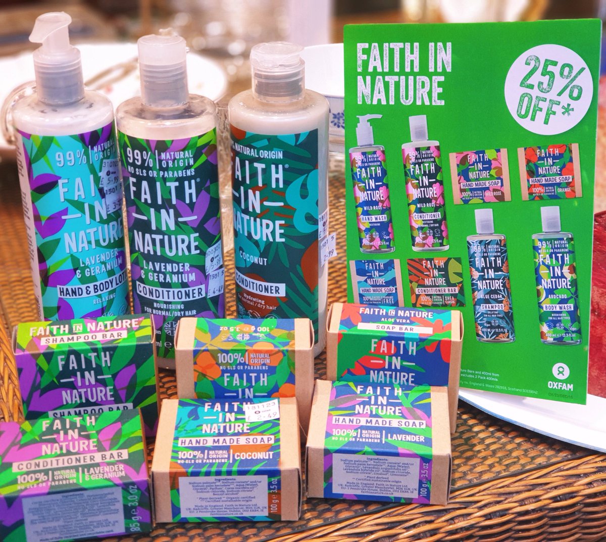 A reminder that we've taken 25% off fabulous @FaithInNature products....but only until 30th January so come down for a browse and choose your favourites! #Oxfam #Harpenden is open from 10am to 5pm Mon to Sat at 3, Harding Parade #SourcedByOxfam #OxfamHarpenden #HarpendenLife