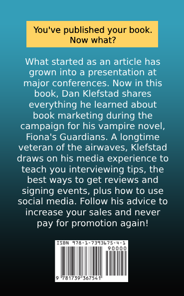 Back cover of my forthcoming book, DIY Book Promo. #diybookpromo arrives Feb. 28. #bookmarketing #promotion