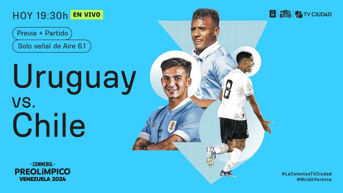 TVCIUDADuy's tweet image. ¡Llegó el finde!
Hoy juega #LaCelestexTVCiudad 🇺🇾

🐣#PaseoAnimado 9h
🏃‍♀️#EnMovimiento 11h
🍽️#Cocinemos 12h
🗞️#LadoB 18h
⚽️ Transmisión en vivo por la señal 6.1 
🇺🇾 Uruguay vs Chile 🇨🇱👉 Previa + Partido desde 19:30h
🎾 Transmisión en vivo por la señal 6.2
ATP Challenger Tour en…