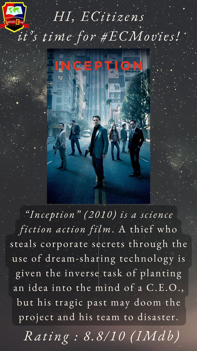 HI, ECitizens
it’s time for #ECMovies!

Have you guys watched Inception yet?