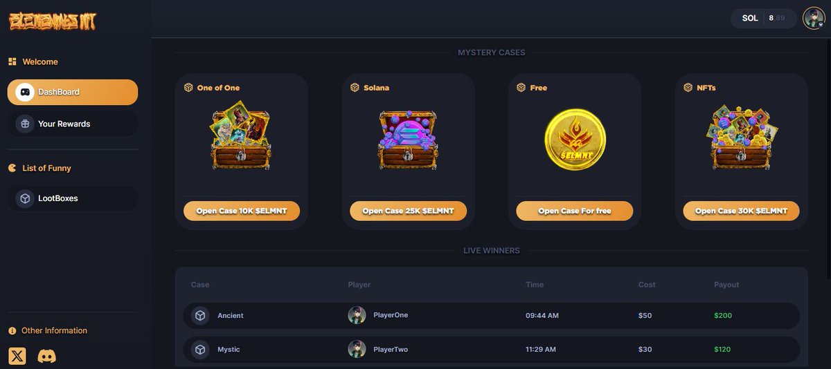 We're closer than ever to release our loot boxes and many more features will be added into it!

Like, Retweet and drop your $Sol address!

Elementals, The world - Reborn.