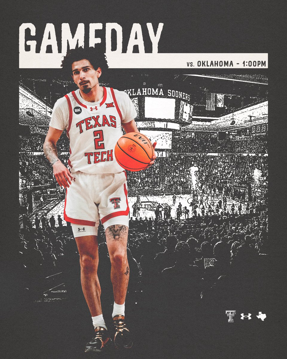 TexasTechMBB's tweet photo. Let’s get it 🔥

🆚 No. 11 Sooners
⏰ 1 p.m.
📍 Norman, Oklahoma
📺 @ESPNPlus 
🗣️ #TTW https://t.co/AH0xVJfuo2
