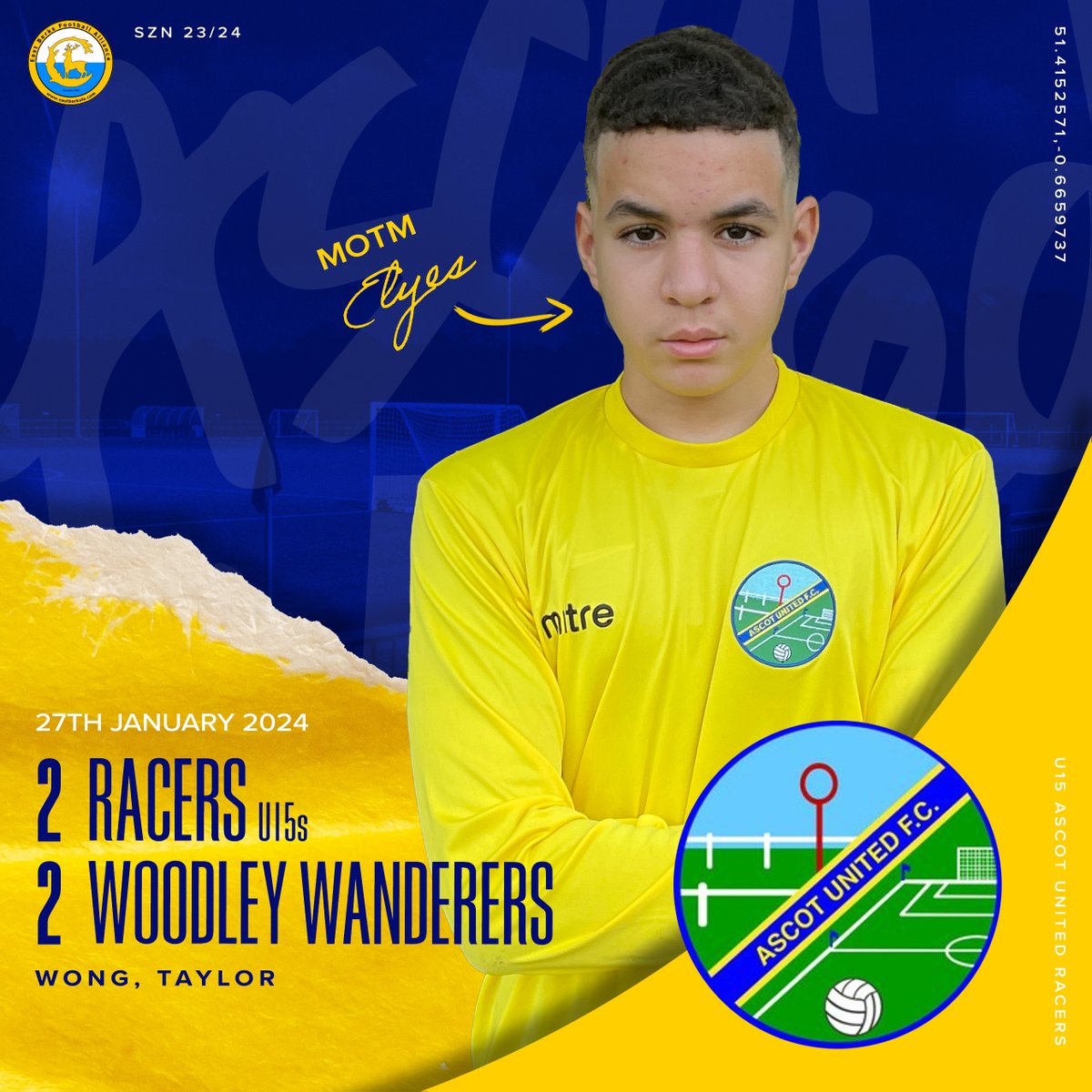 Tough game for <a href="/AscotUnitedFC/">Ascot United FC</a> U15 Racers today, came back twice to end 2-2. Always extremely competitive against Woodley. #WeAreAscot 💛💙