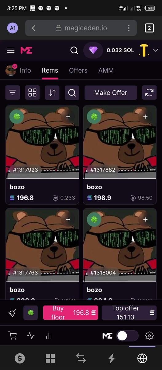 I sold my bozo nft for 0.49 sol, and floor price for bozo nft now is 196.8 sol. I missed out on a huge win. Here's a thread 🧵 on why you shouldn't miss out on the bozo token that just launched. Before you continue, follow @bozoHYBRID and turn on their notifications.