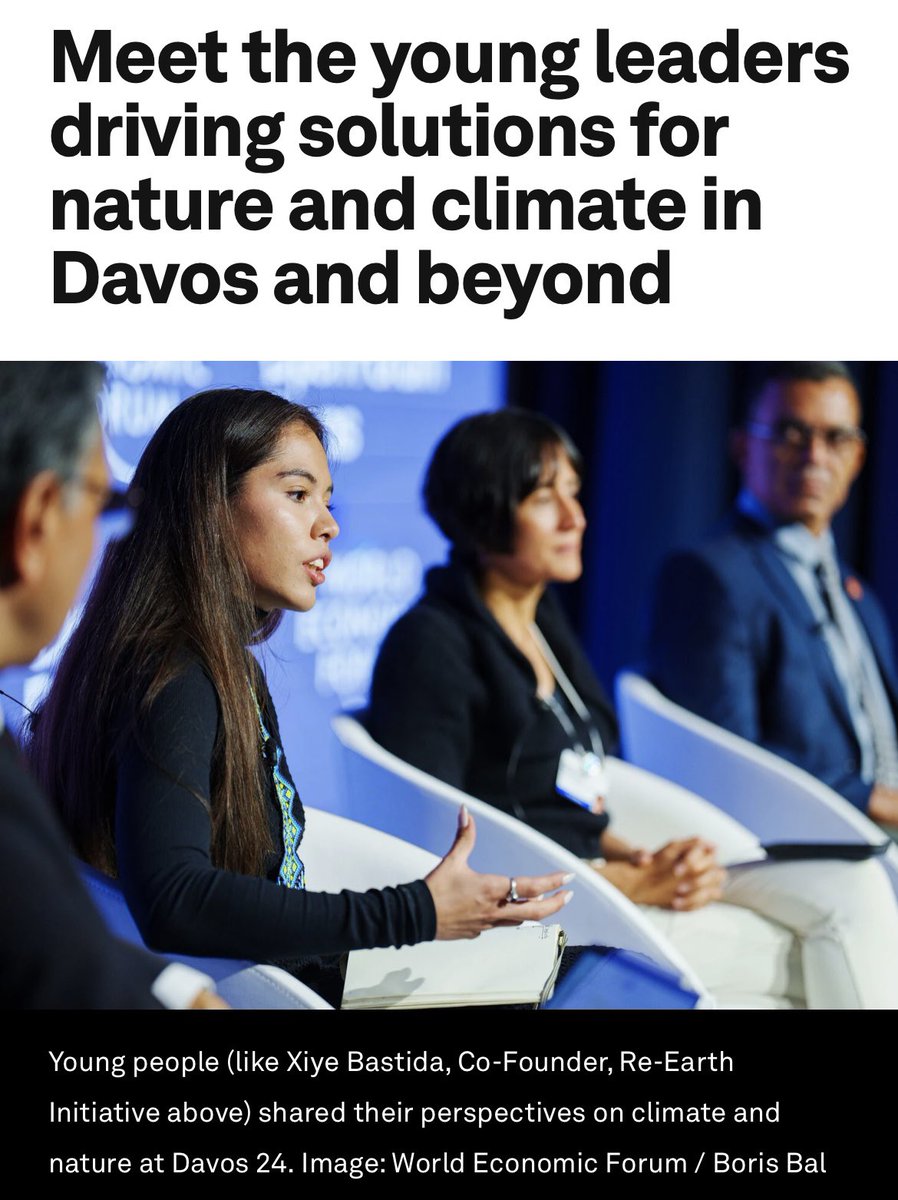 #GenerationRestoration & @GlobalShapers brought the voices at Davos #WEF24 advocating for the rights of the human & more than human world, and who are bringing local solutions at scale to help safeguard and restore the planet 🌍 Learn about them here: weforum.org/agenda/2024/01…